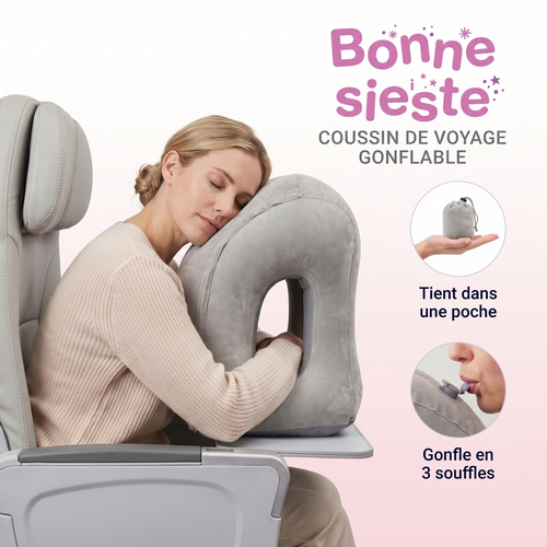 Coussin de voyage gonflable - Bonne Sieste™